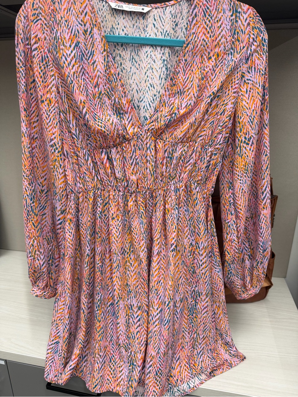 Zara chevron V‑Neck dress